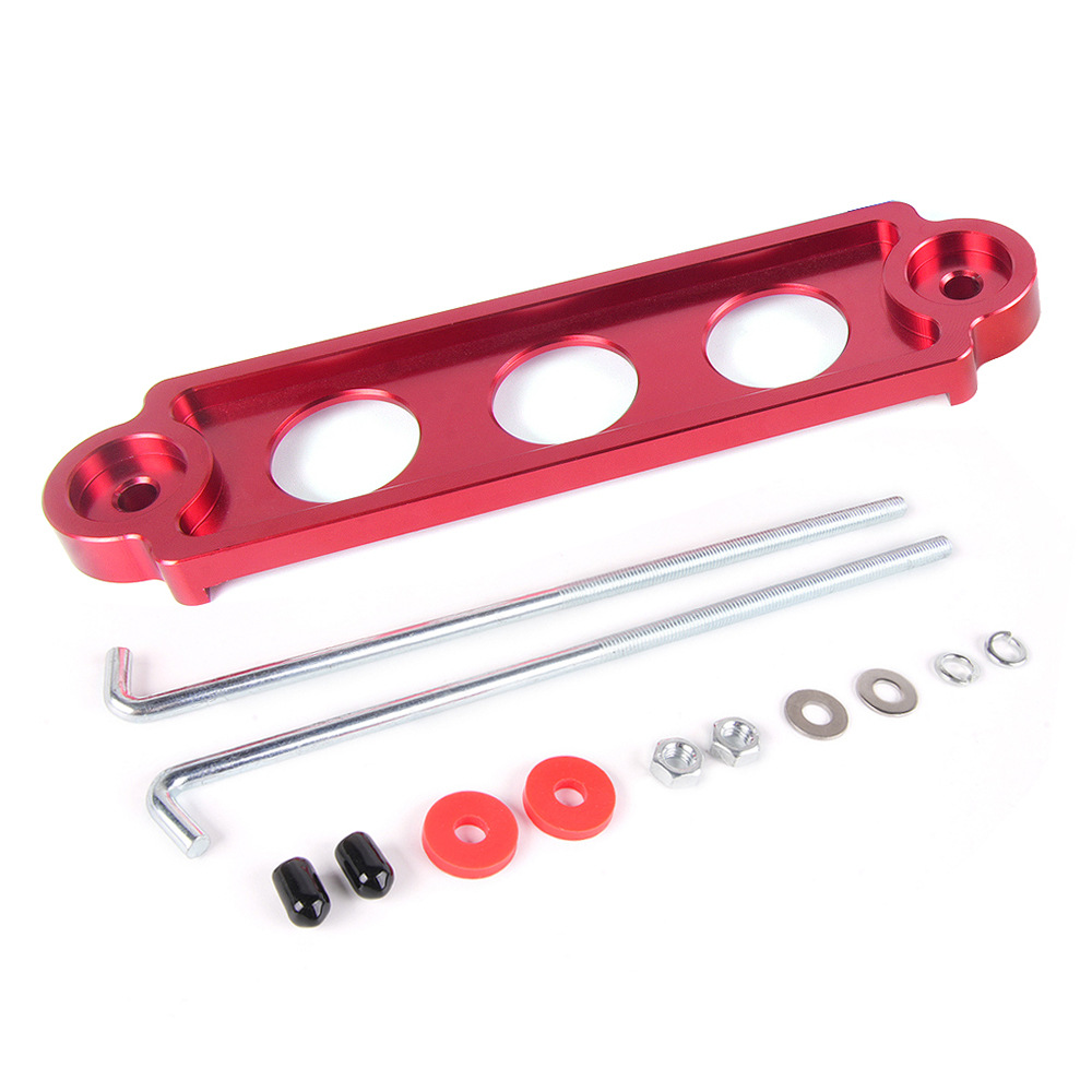 Jdm Universal-autobatteriehalter, 3-loch-befestigung – Rot Mit Haken