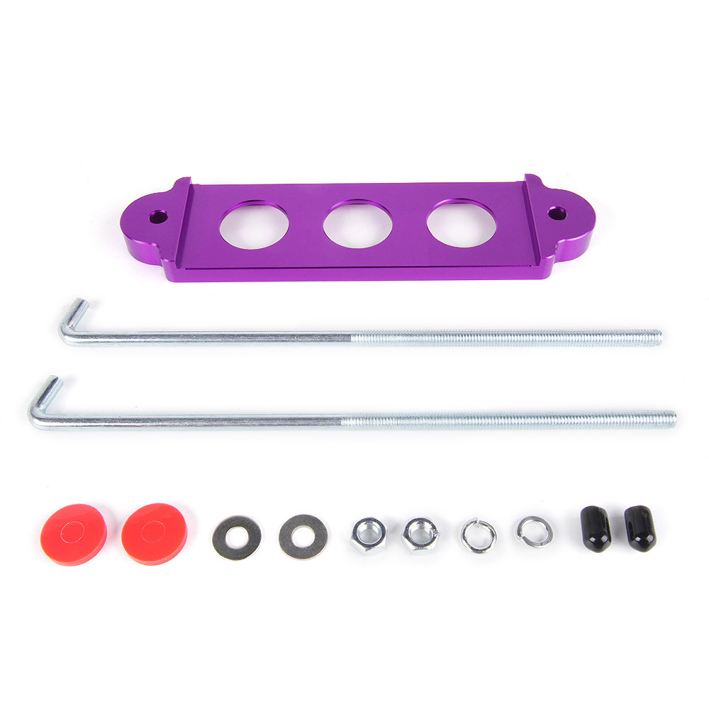 Jdm Universal-autobatteriehalter, 3-loch-befestigung – Lila Mit Haken