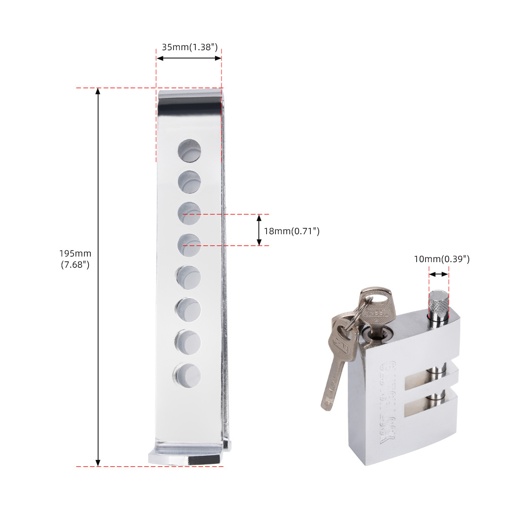 Multifunktionsschloss Für Kupplung, Bremse Und Gaspedal – 8 Löcher