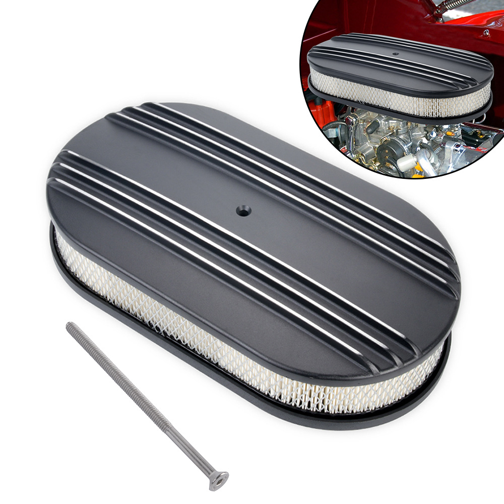 Ovaler Aluminium-luftfiltersatz Mit 12 Zoll Radius Und Filterelement – Weiß