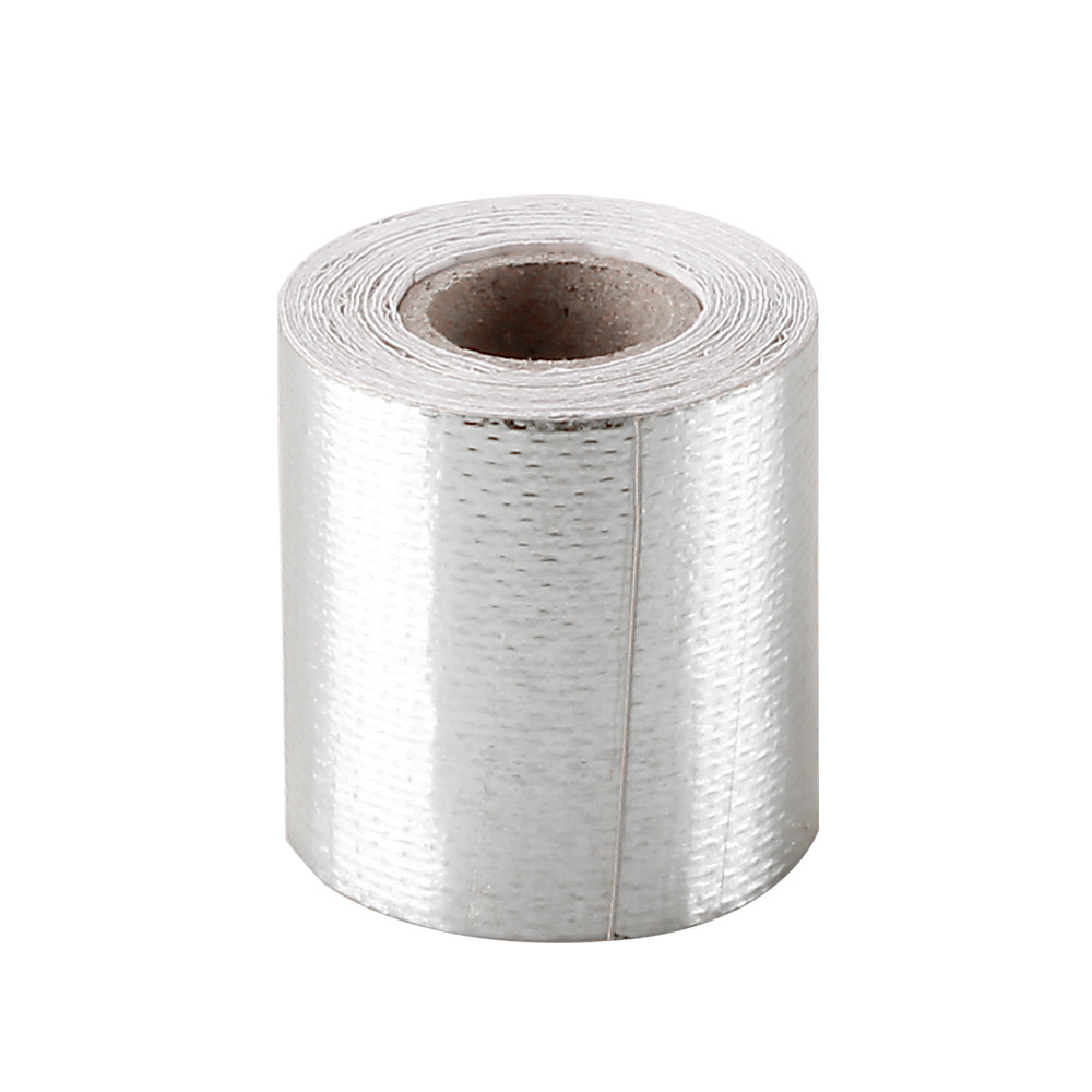 Goldenes Aluminiumfolien-klebeband, Wärmeisolierende Zinnfolie, Hochtemperaturbeständiges Aluminiumfasergewebe, Geeignet Für Abgasrohre, Dunstabzugshauben Und Industrielle Anwendungen – Silber