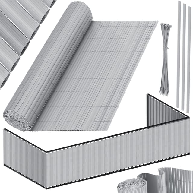 Kesser® Pvc Sichtschutzmatte, Blickdicht, Windfest - 160 X 400 Cm, Hellgrau