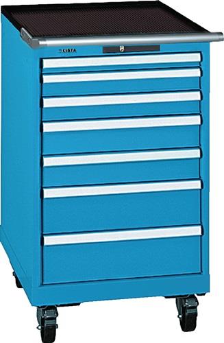 Schubladenschrank H990xb564xt725mm Blau/blau 7 Schubl.vollauszug Keylock Lista