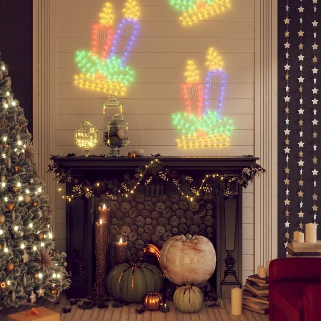 Led-silhouetten 2 Stk. Weihnachtskerzen Mit 144 Leds 70x42 Cm Vidaxl