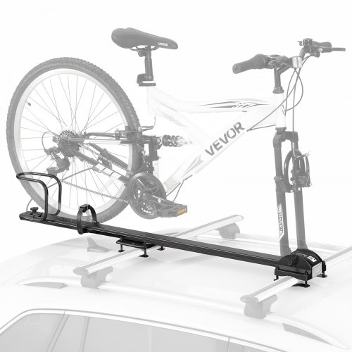 VEVOR Aufrechter Dachfahrradträger für 1 Fahrrad Aluminiumlegierung Q235-Stahl für Kurztrips, Autoreisen, Mountainbike-Touren & Familien-Campingausflüge, 16 kg Tragkraft, Befestigung ohne Rahmenkontakt