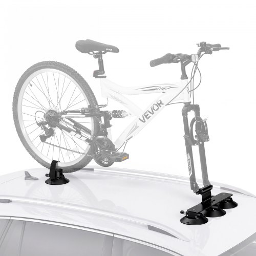 VEVOR Dachfahrradträger für 1 Fahrrad mit Saugnapf 20 kg Aluminiumlegierung, für Limousinen, SUVs, Rennräder und Mountainbikes, Rahmenkontaktfrei, Witterungsbeständig, mit Montagezubehör für Kurztrips