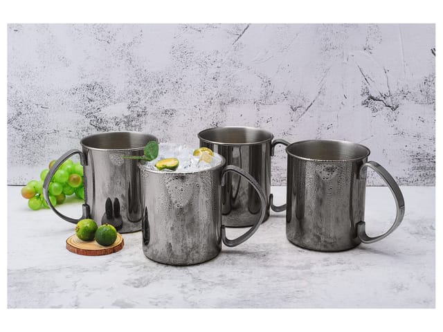 Moscow Mule Becher Set 4tlg, 1000 ml, schwarz