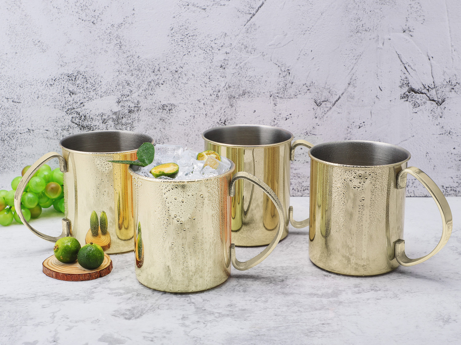 Moscow Mule Becher Set 4tlg, 1000 ml, gold Bild 2