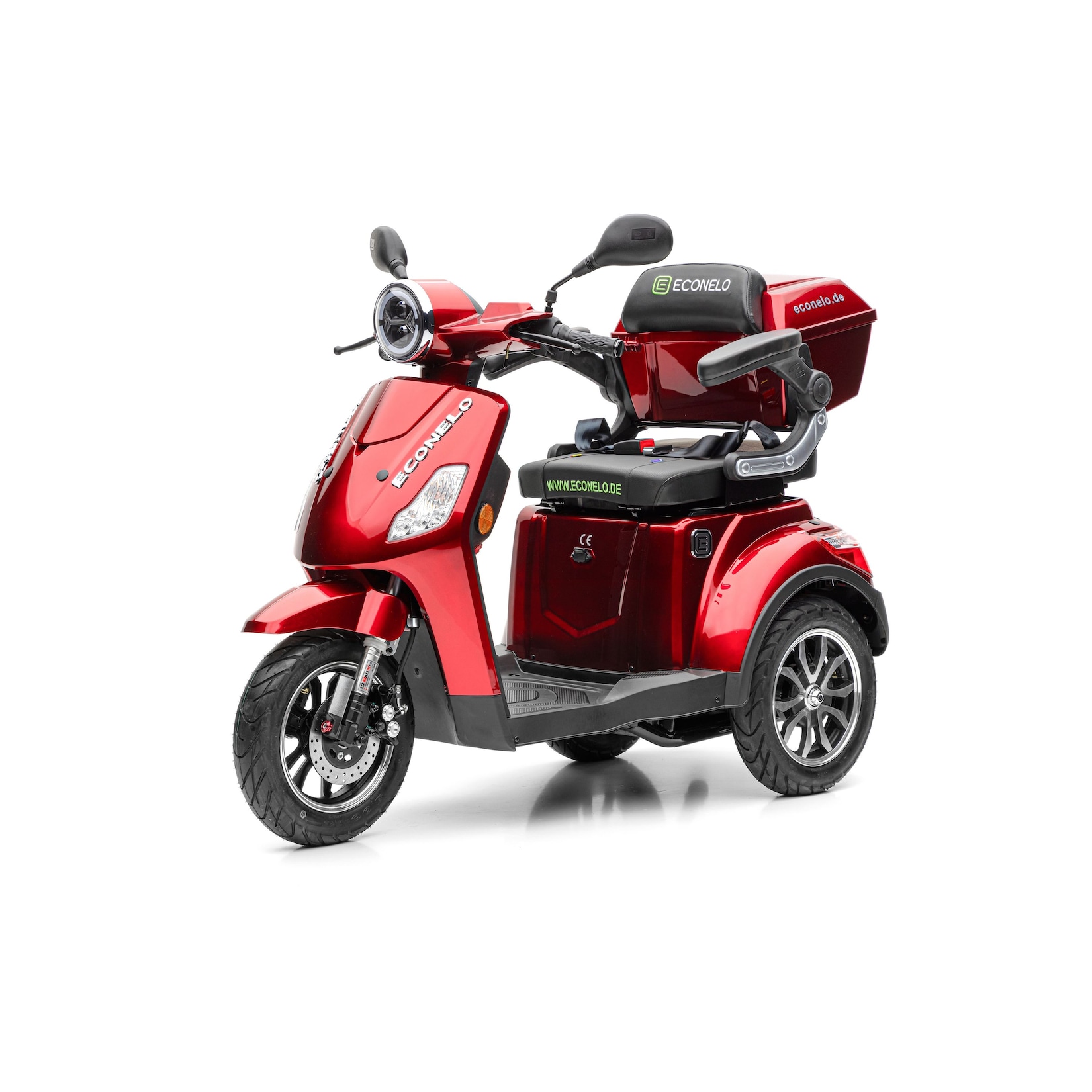 Seniorenmobil P1000, Lithium-Akku, 25 km/h, 1000 Watt, Rot