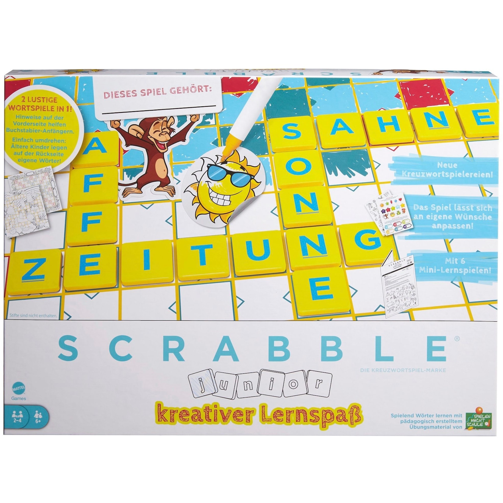 Scrabble Junior Creative Learning Kids Kreuzworträtsel-Spiel ab 6 J.