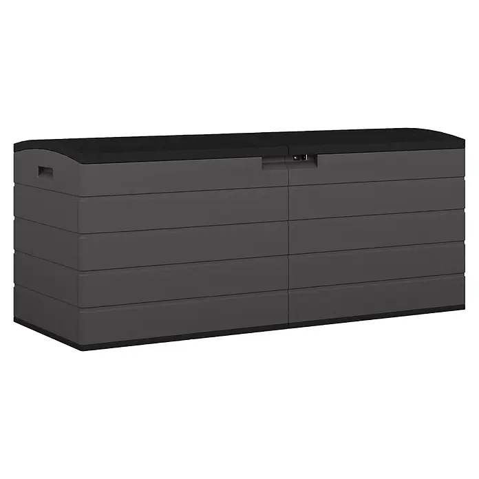Suncast Auflagenbox (150 x 61 x 64 cm, Kunststoff, Anthrazit, Geteilter Deckel)
