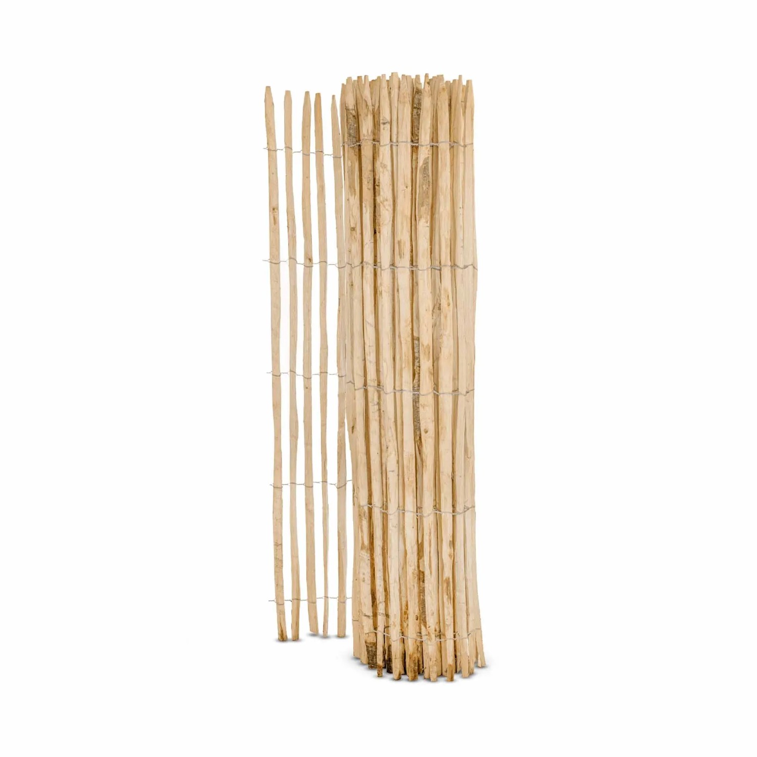Stiltreu Französischer Premium Staketenzaun Kastanie 500 cm x 200 cm Lattenabstand 2-3 cm