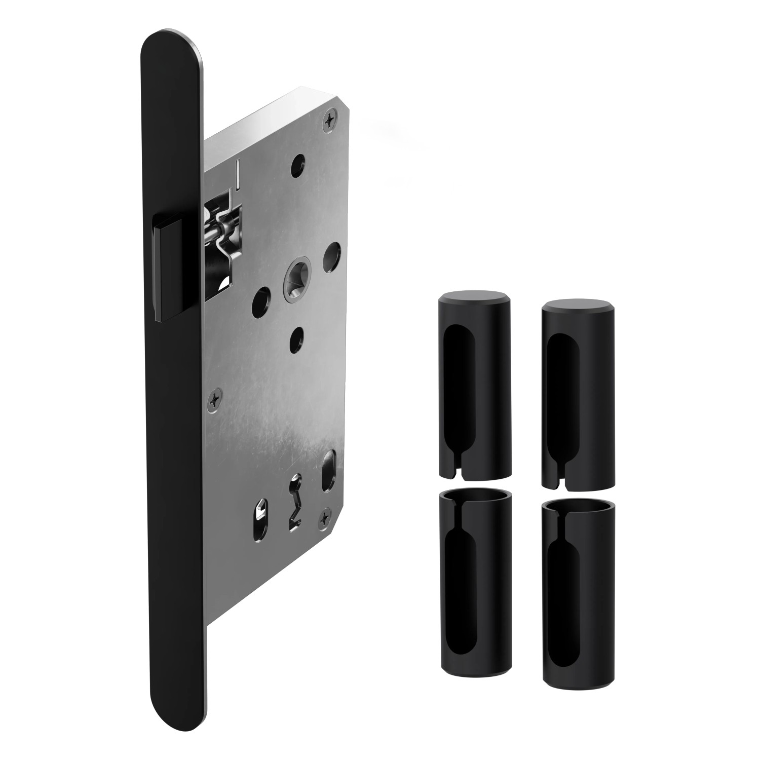Novadoors Design-Schloss inkl. Türbandhülsen schwarz NOVA 302 BB rechts