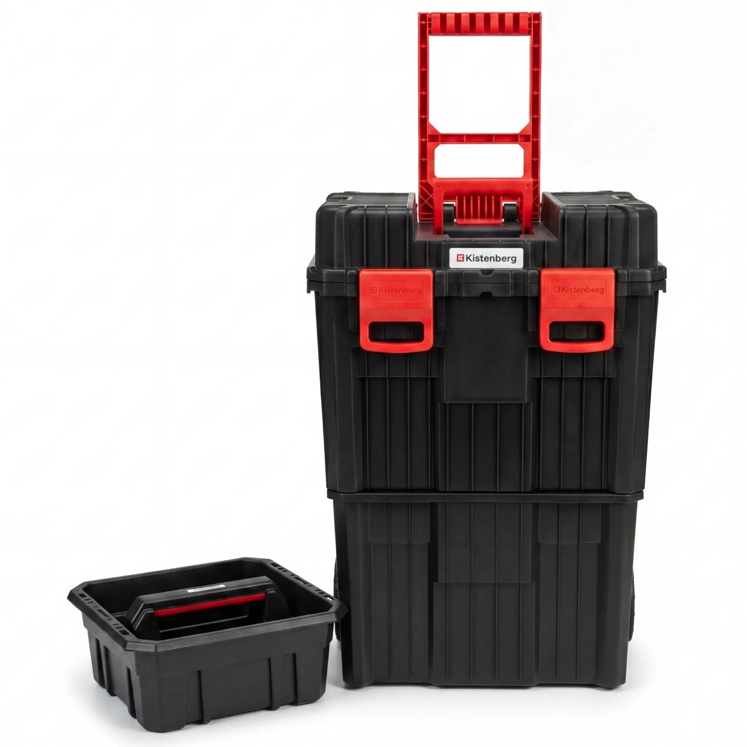 BigDean Werkzeugtrolley XL 2in1 mit Großen Rädern Robust und 2 Deckelfächer Extra Viel Stauraum