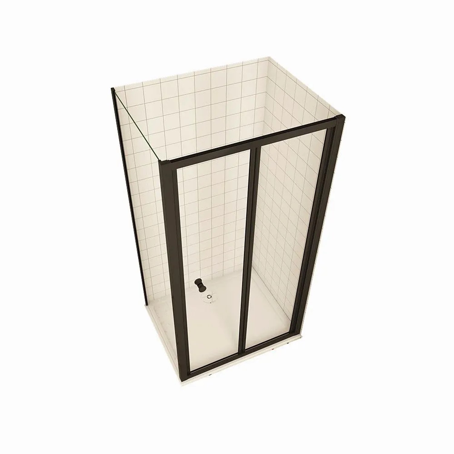 Duschparadies 70 x 90 x 195cm Duschkabine Falttür Mit Seitenwand 5mm Nano Glas Dusche Schwarz