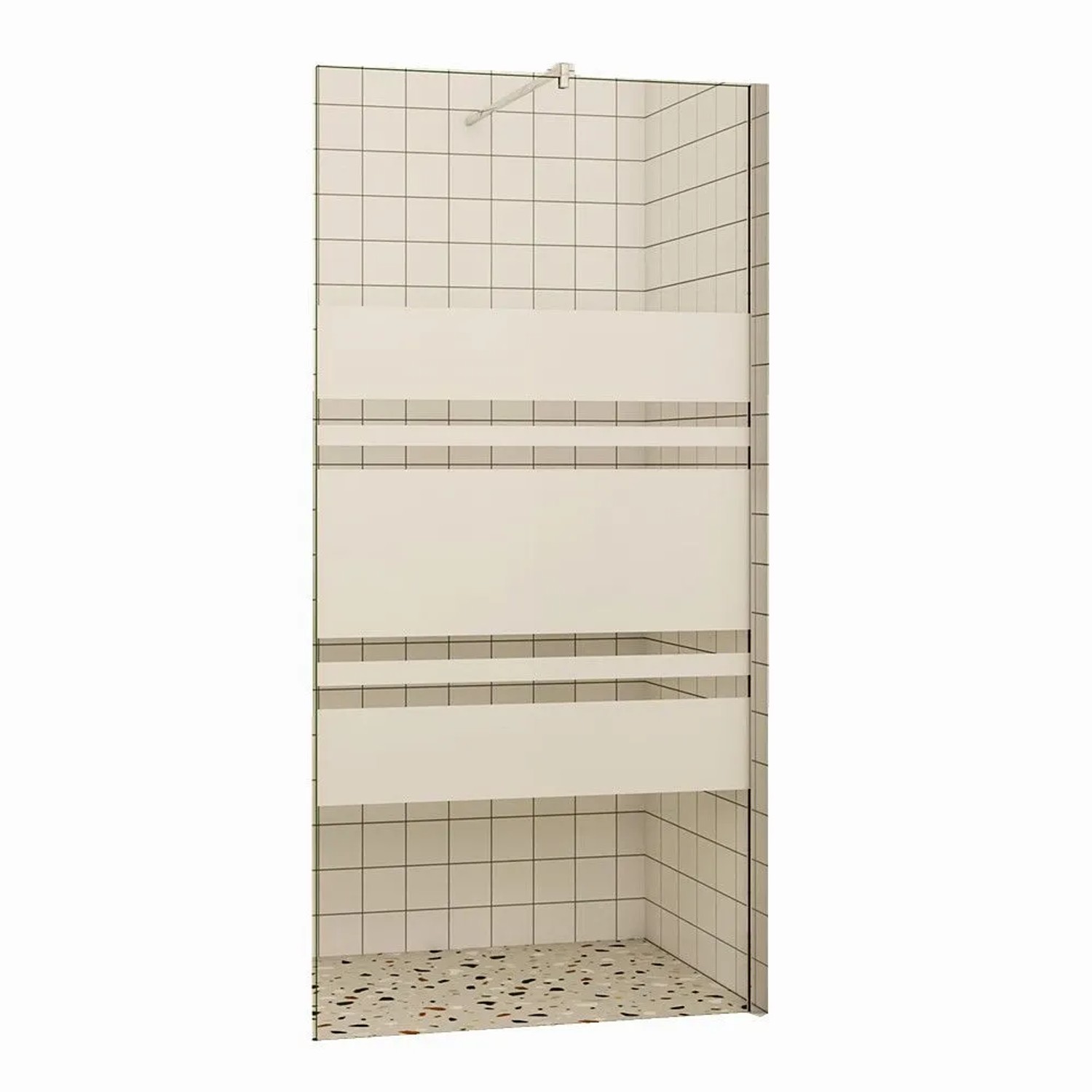 Duschparadies Walk In Duschen 140 x 200cm Duschabtrennung 10mm Nano Glas Gemustert Seitenwand Verchromt