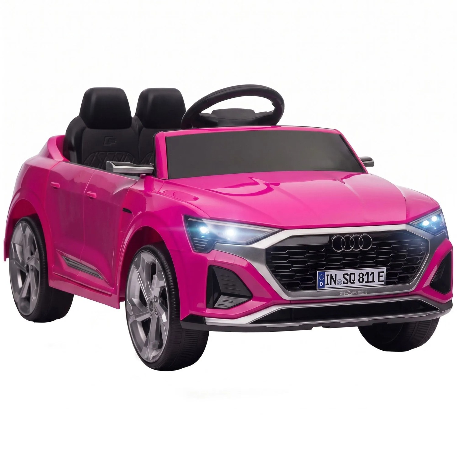 AIYAPLAY Kinder Elektroauto Kunststoff Stahl 98L x 49,5B x 43H cm Rosa