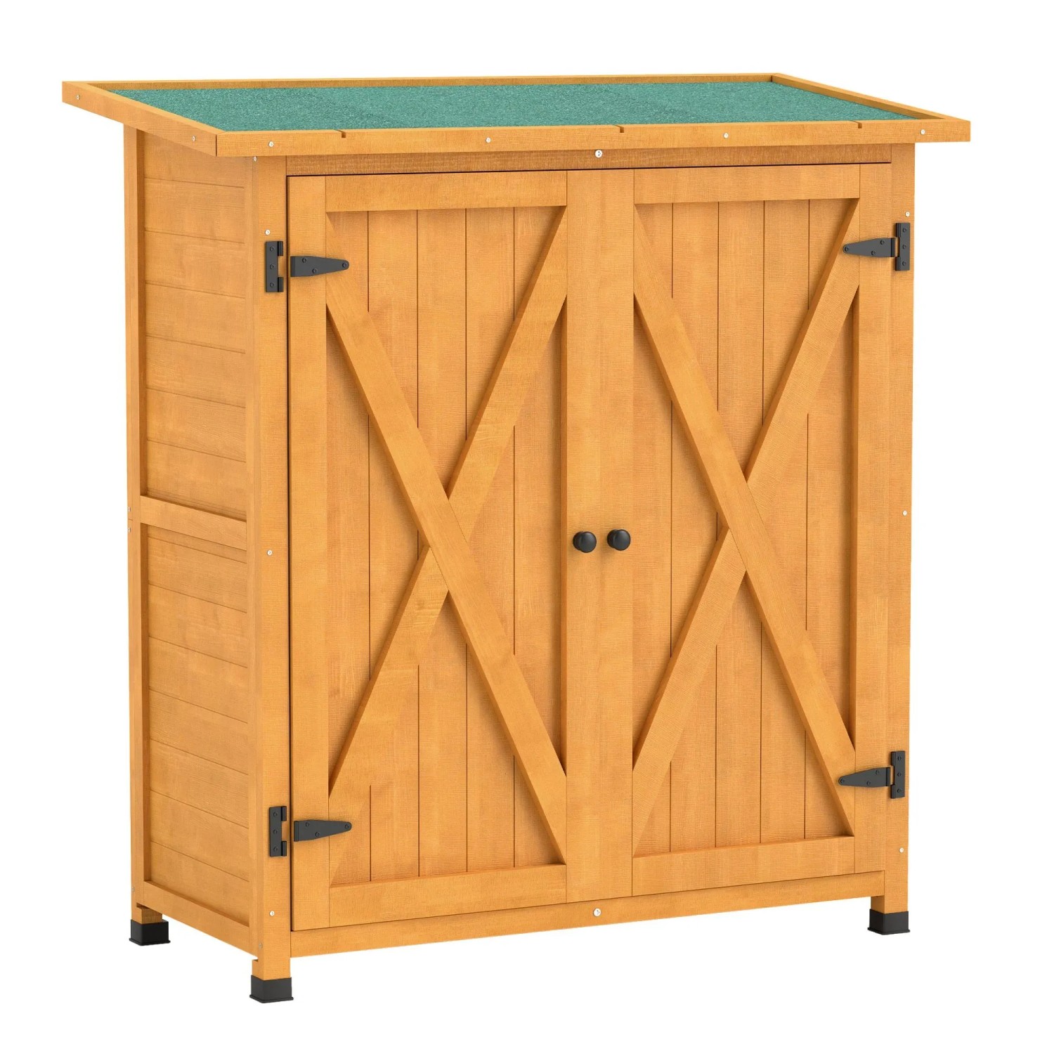 Outsunny Gartenschrank Tannenholz 110L x 55B x117H cm Gelb