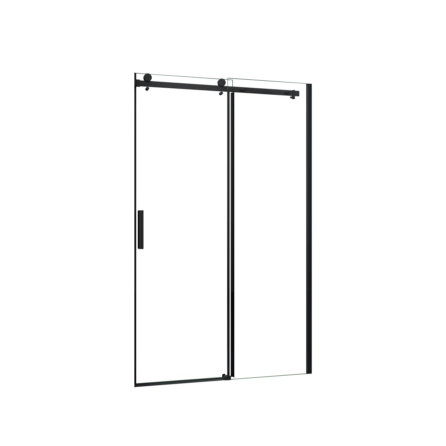 Duschparadies Duschtür Schiebetür 110 x 200cm Nischentür 8mm Nano Glas Dusche Rollen Struktur Schwarz