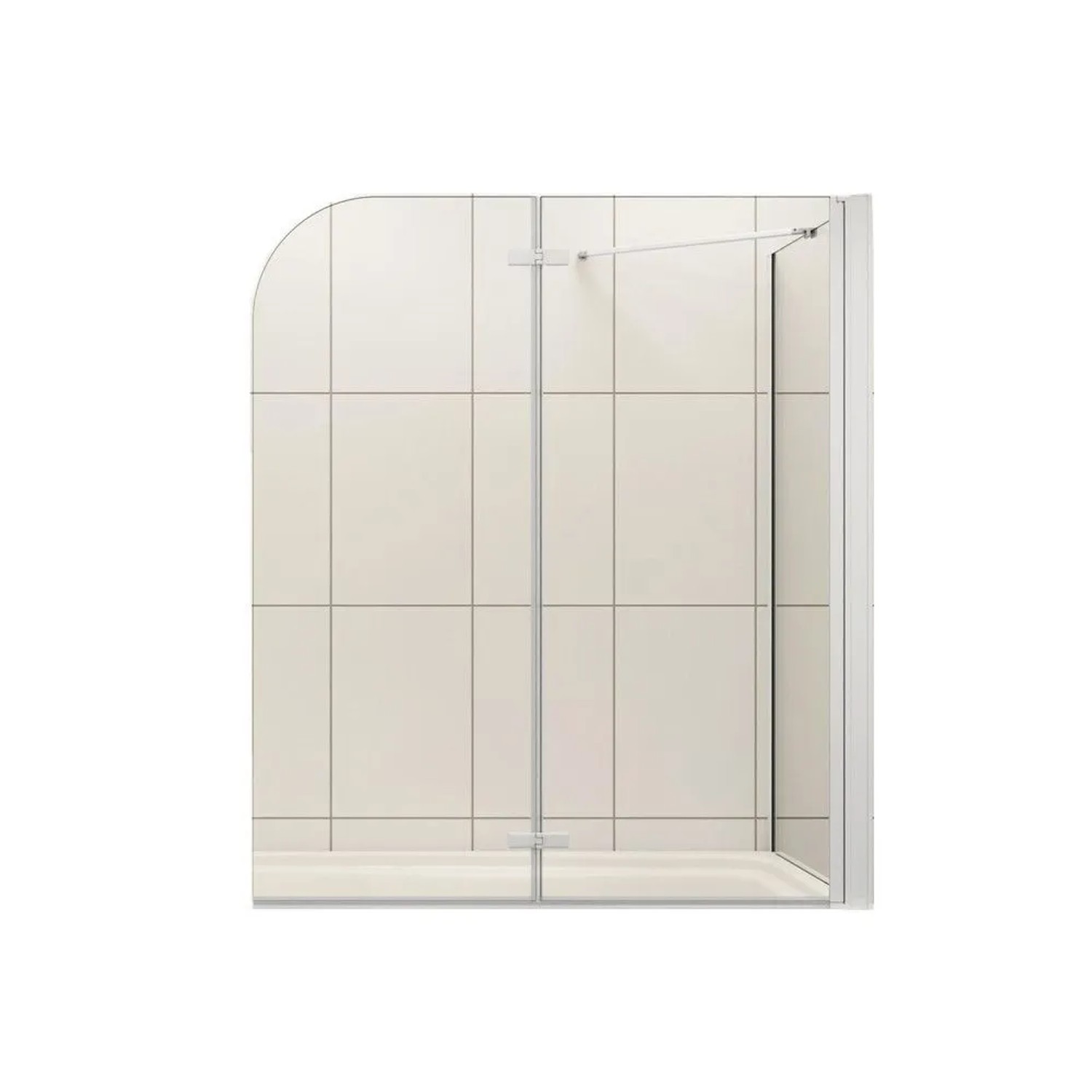 Duschparadies Badewannenaufsatz 100 x 80 x 140cm Faltwand Mit Seitewand 6mm Nano Glas Badewannenfaltwand 2tlg Alu Silber Matt