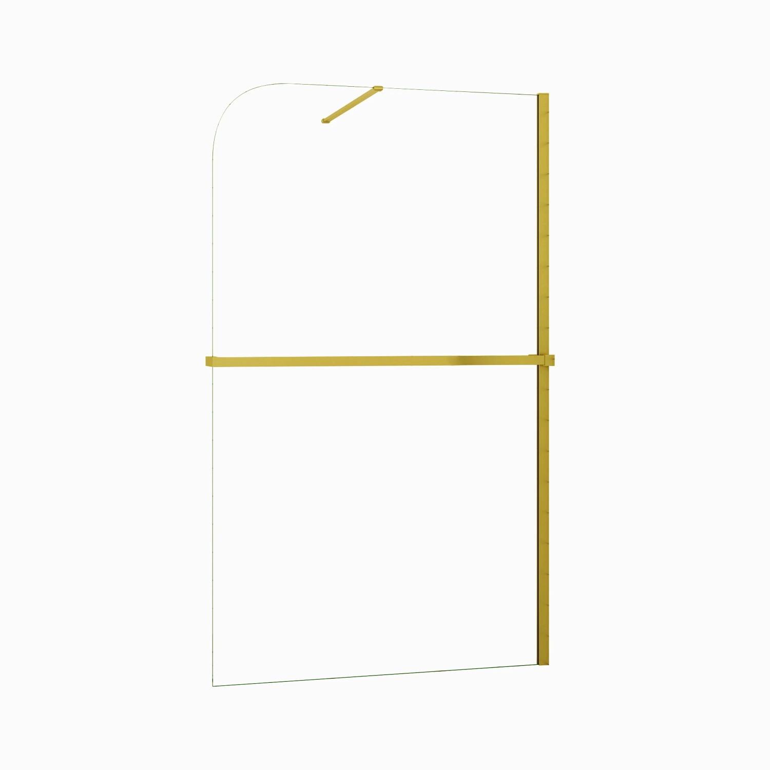 Duschparadies Walk-in Duschen 120 x 200cm Mit Duschregal Handtuchhalter 8mm Nano Gerundet Klarglas Goldrahmen