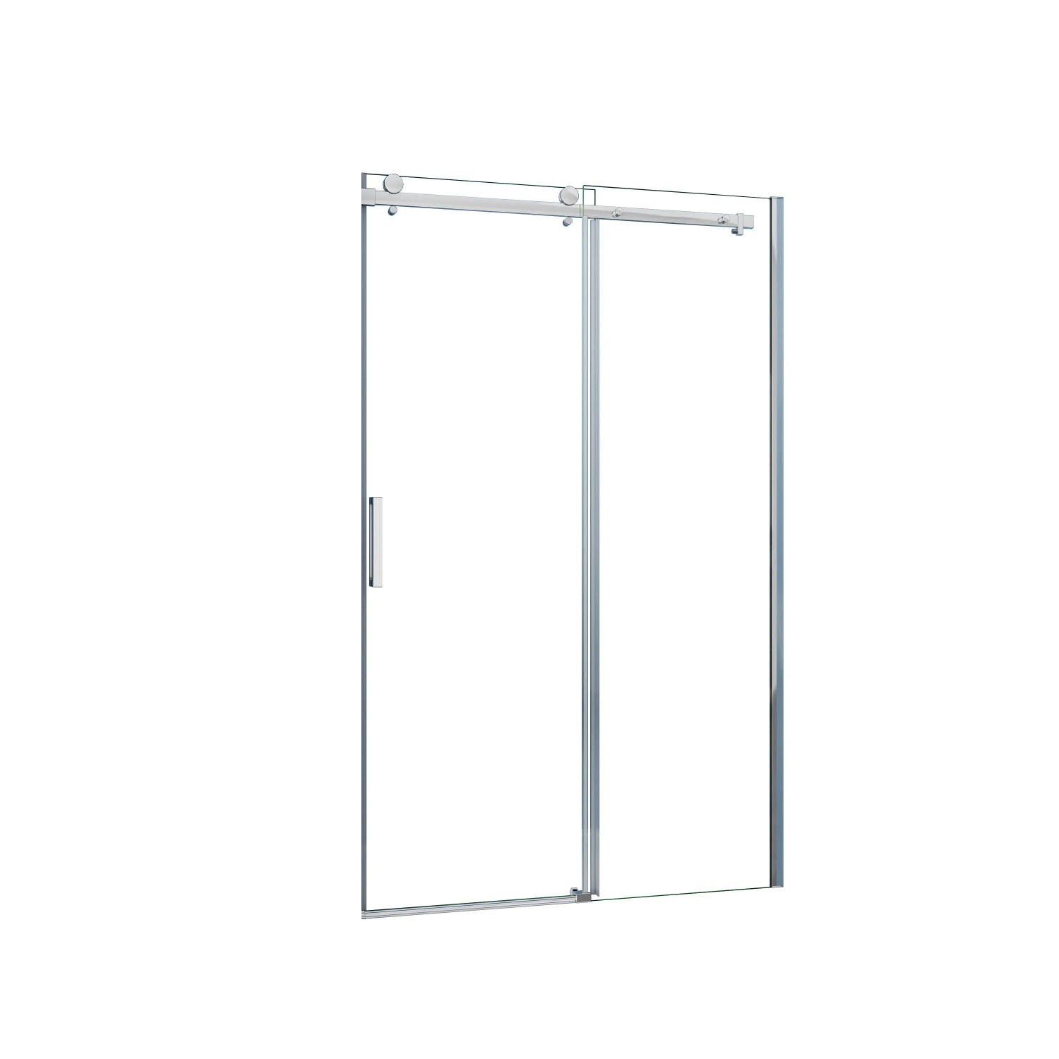 Duschparadies Duschtür Schiebetür 125 x 195cm Nischentür 8mm Nano Glas Dusche Rollen Struktur Hochglanz Verchromt