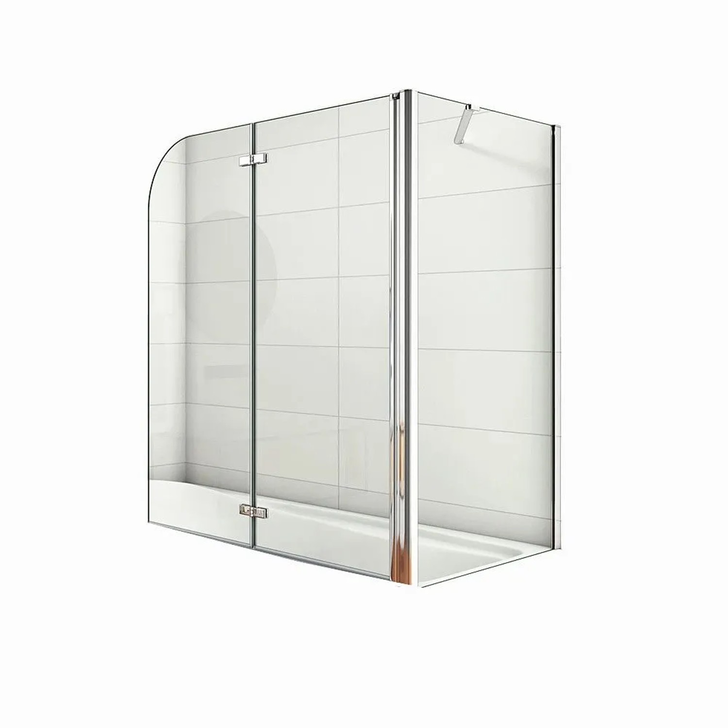 Duschparadies Badewannenaufsatz 100 x 75 x 140cm Faltwand Mit Seitewand 6mm Nano Glas Badewannenfaltwand 2tlg Chrom