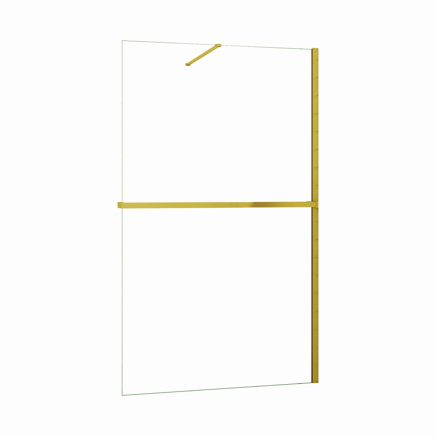 Duschparadies Walk-in Duschen 90 x 200cm Mit Duschregal Handtuchhalter 8mm Nano Klarglas Goldrahmen
