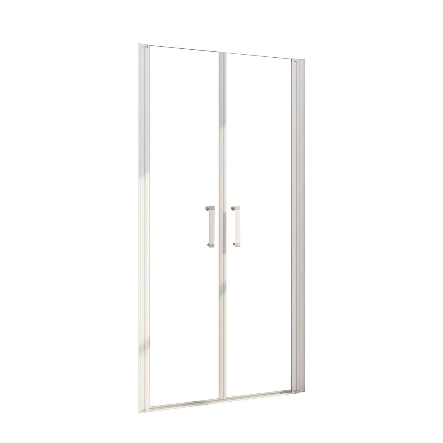 AICA Doppeltür 110x185cm Pendeltür Nischendrehtür 5 mm ESG Sicherheitsglas Mattgrau Nischentür Duschabtrennung