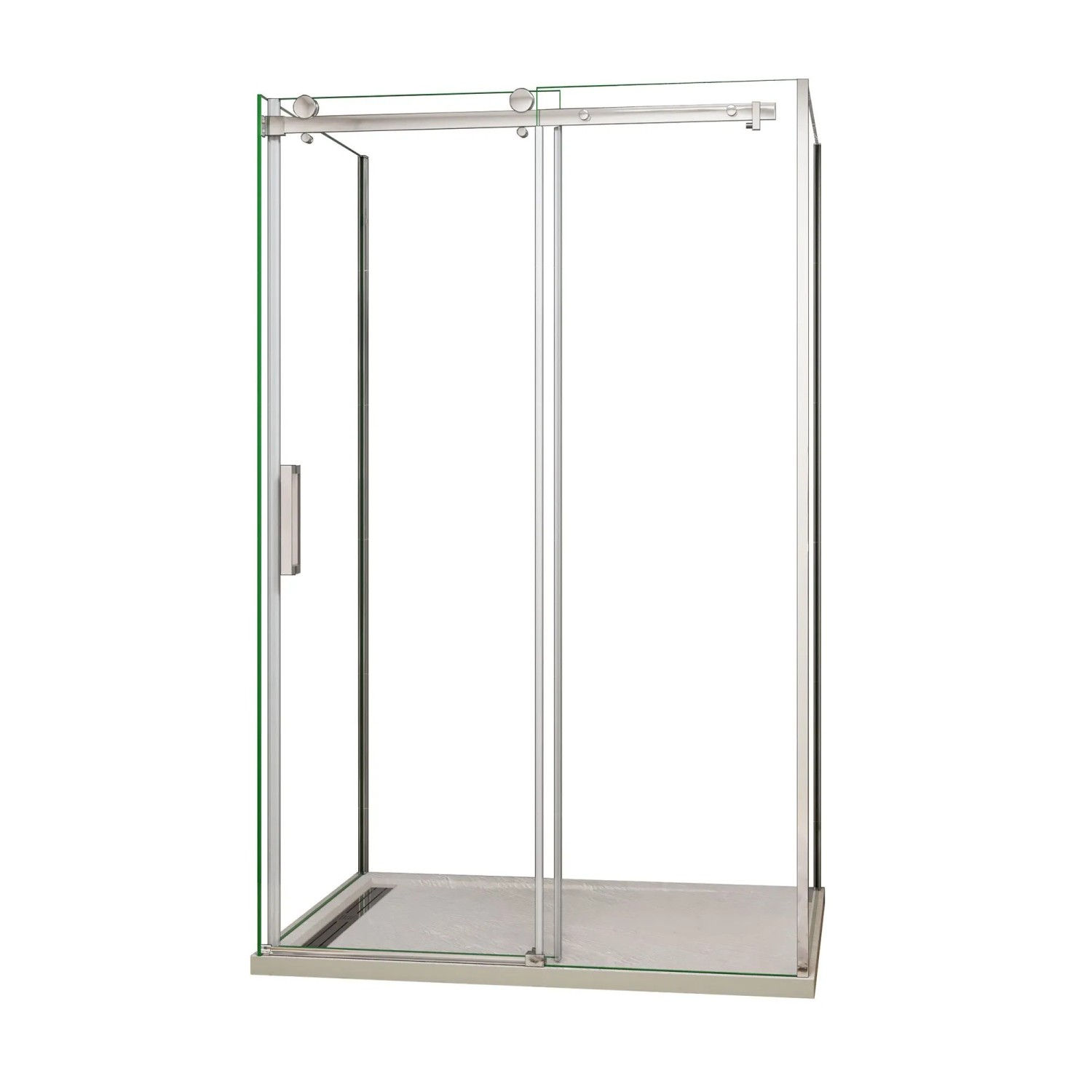 AICA U-Kabine Duschschiebetür mit Schiebetür und Zwei Seitenwänden 130x90x90x195cm 8mm ESG-NANO Glas Sicherheitsglas Gleittür Duschabtrennung