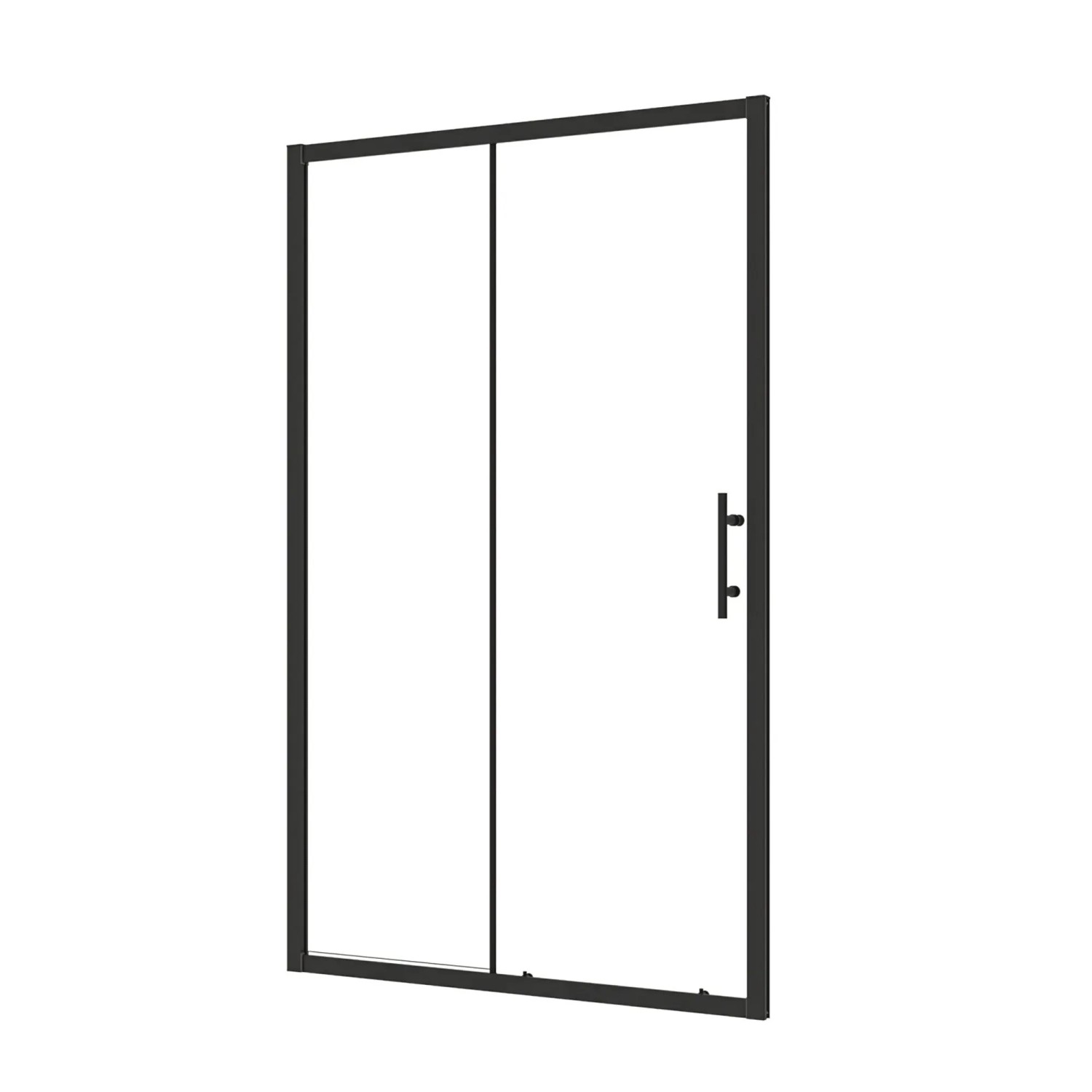 AICA Duschschiebetür 150x195 cm Drehtür 6 mm ESG Sicherheitsglas Duschabtrennung für Nische Mattschwarz