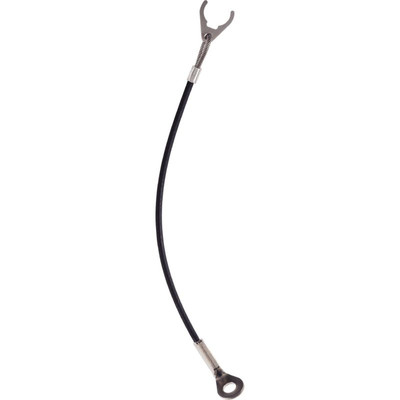 Halteseil/rostfreier Stahl, mit Halteclip und Anschrauböse | l=200 mm / Thermoplast PA 6 ummantelt, schwarz | 22400.1102