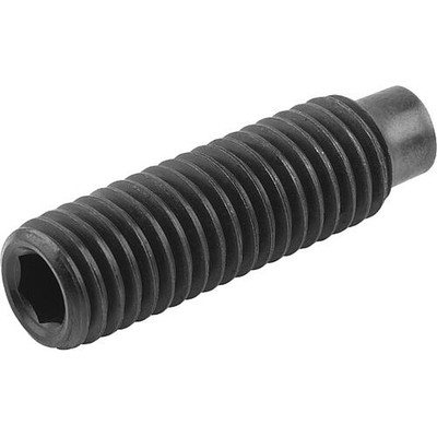 GEWINDESTIFT M.INNENSECHSKANT U.ZAPFEN DIN EN ISO4028 M10X60, STAHL 45 H, BLANK (SCHWARZ)