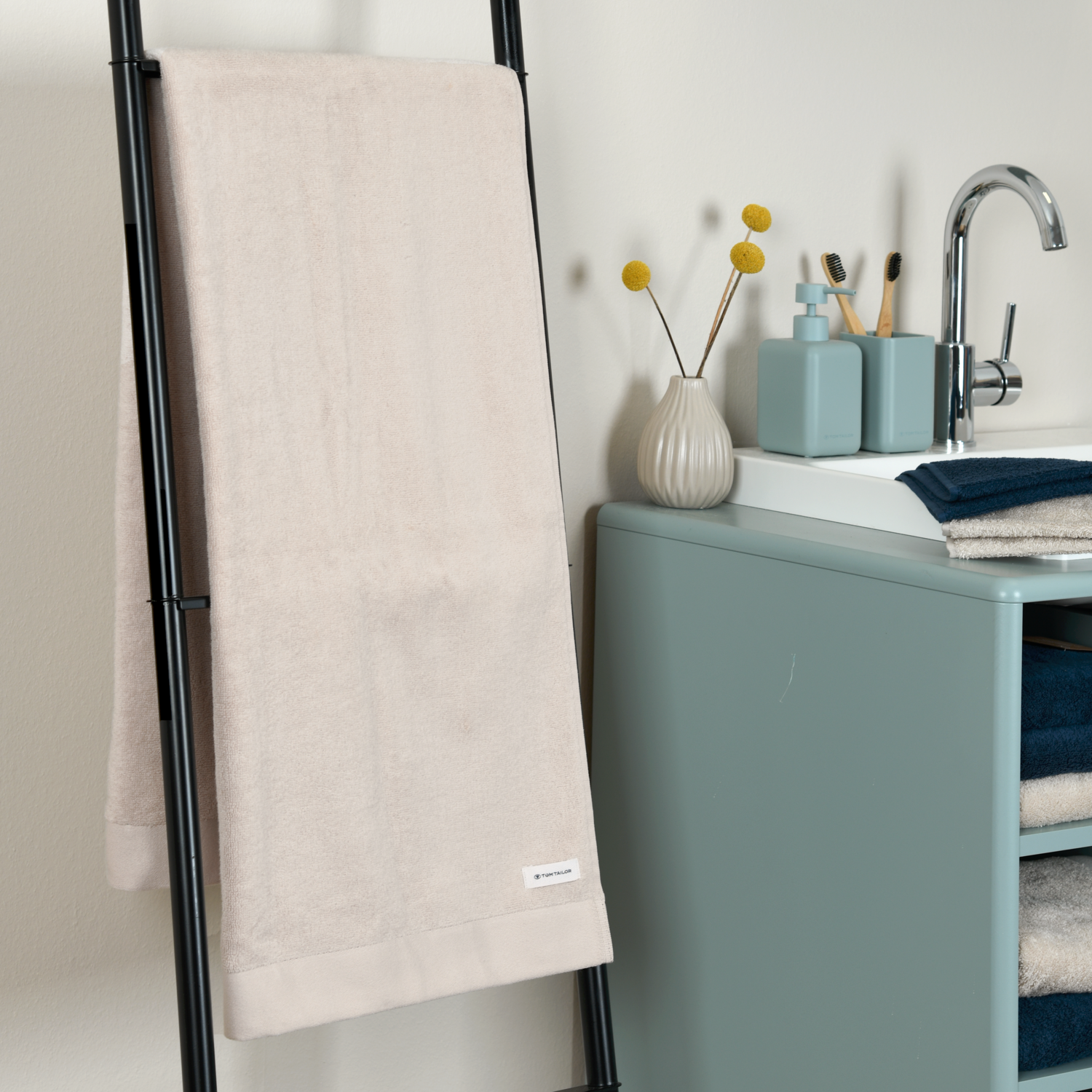 TOM TAILOR Duschtuch, 70 x 140 cm (Beige) Bild 3