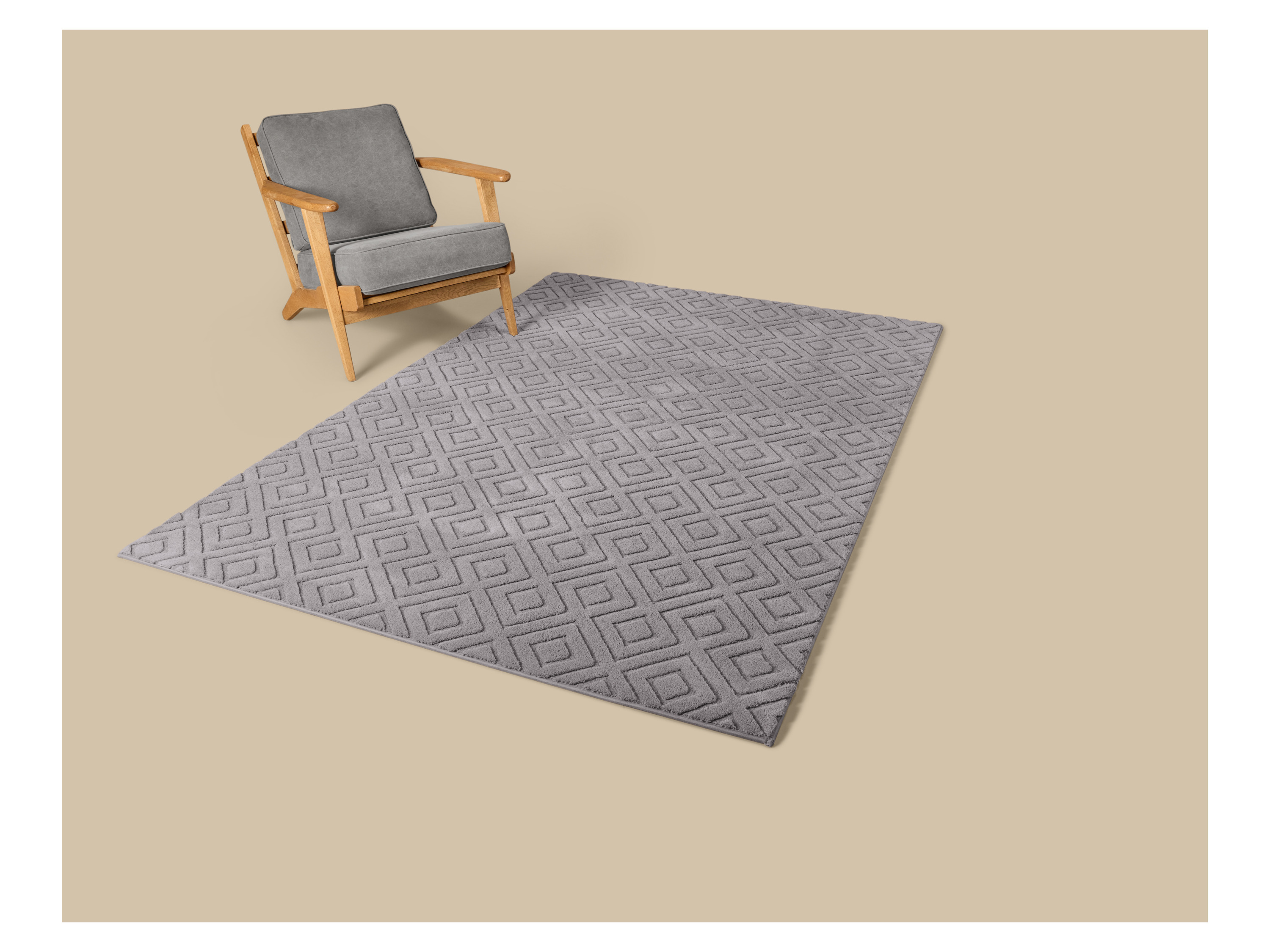 LIVARNO® Langflor-Teppich, 160 x 230 cm (Grau)