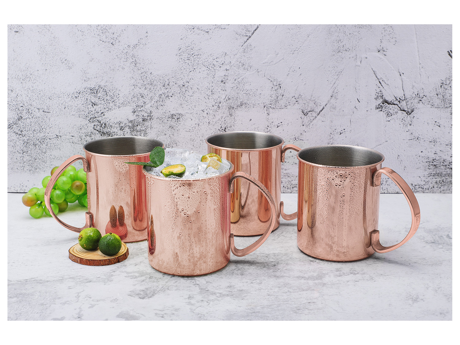 ECHTWERK Moscow Mule Becher Set aus Edelstahl (4tlg, Kupfer, 1000 ml) Bild 2