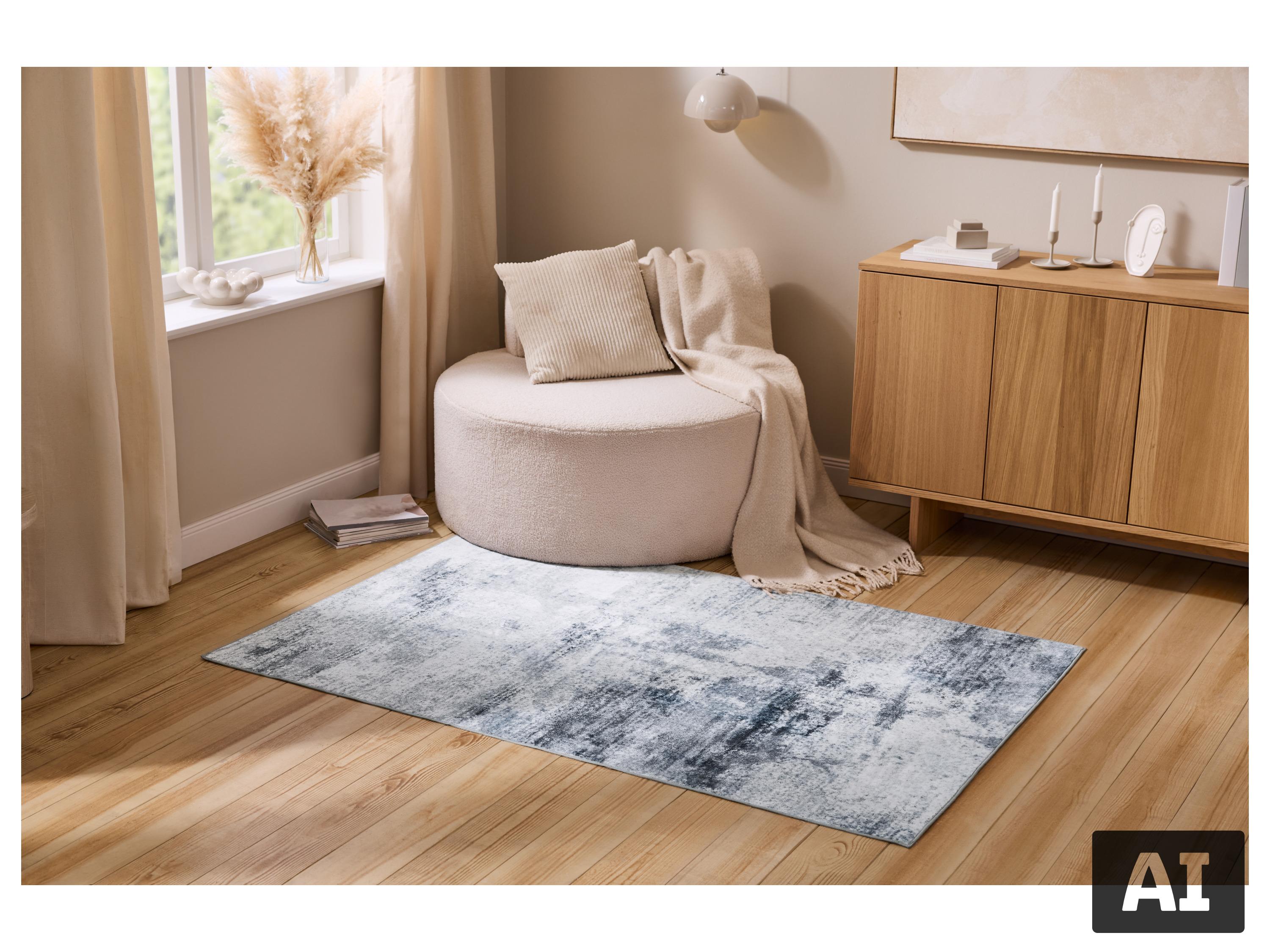 LIVARNO® Faltbarer Premium-Teppich, 120 x 180 cm (Weiß/anthrazit)