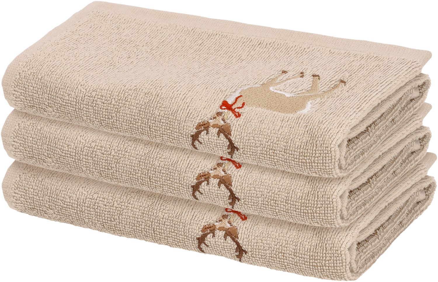 LIVARNO® Frottier-Gästetücher / Handtuch (3x, Beige) Bild 4