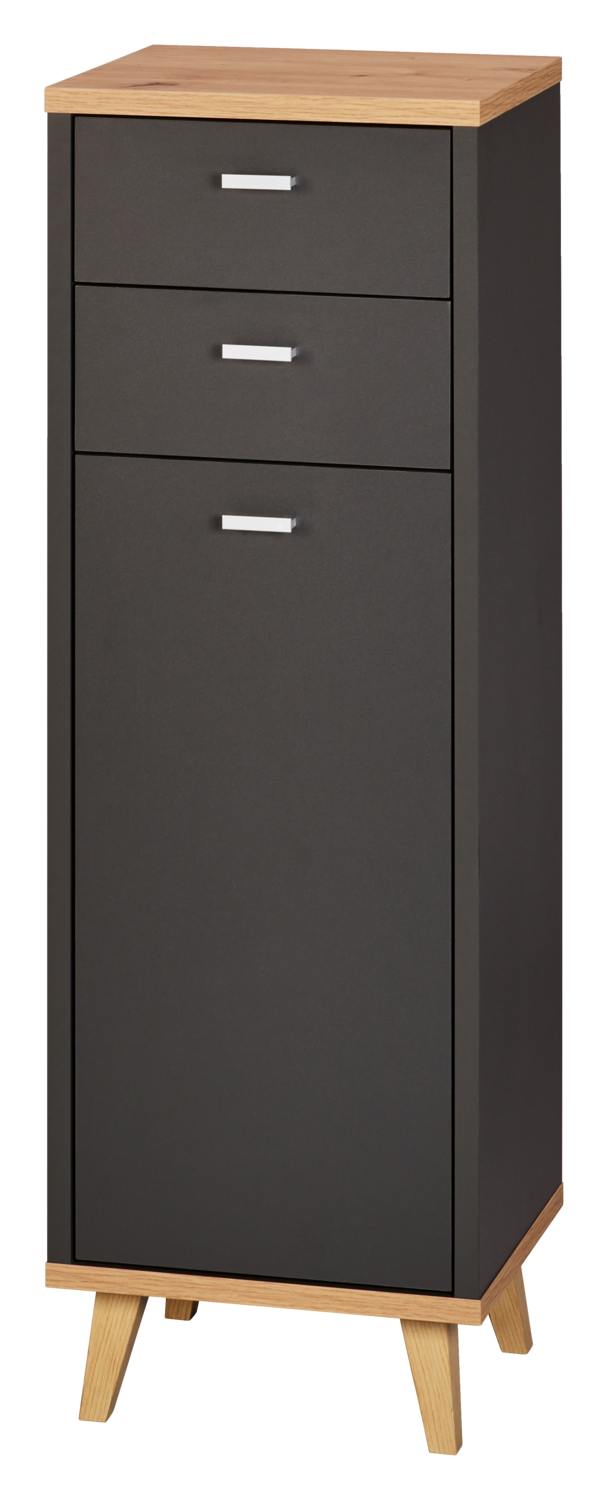 LIVARNO® Seitenschrank Corfu mit 1 Tür und 2 Schubkästen Eiche Artisan/anthrazit Bild 3
