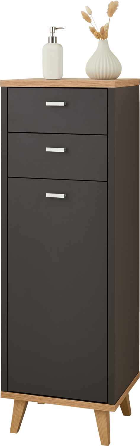 LIVARNO® Seitenschrank Corfu mit 1 Tür und 2 Schubkästen Eiche Artisan/anthrazit Bild 4
