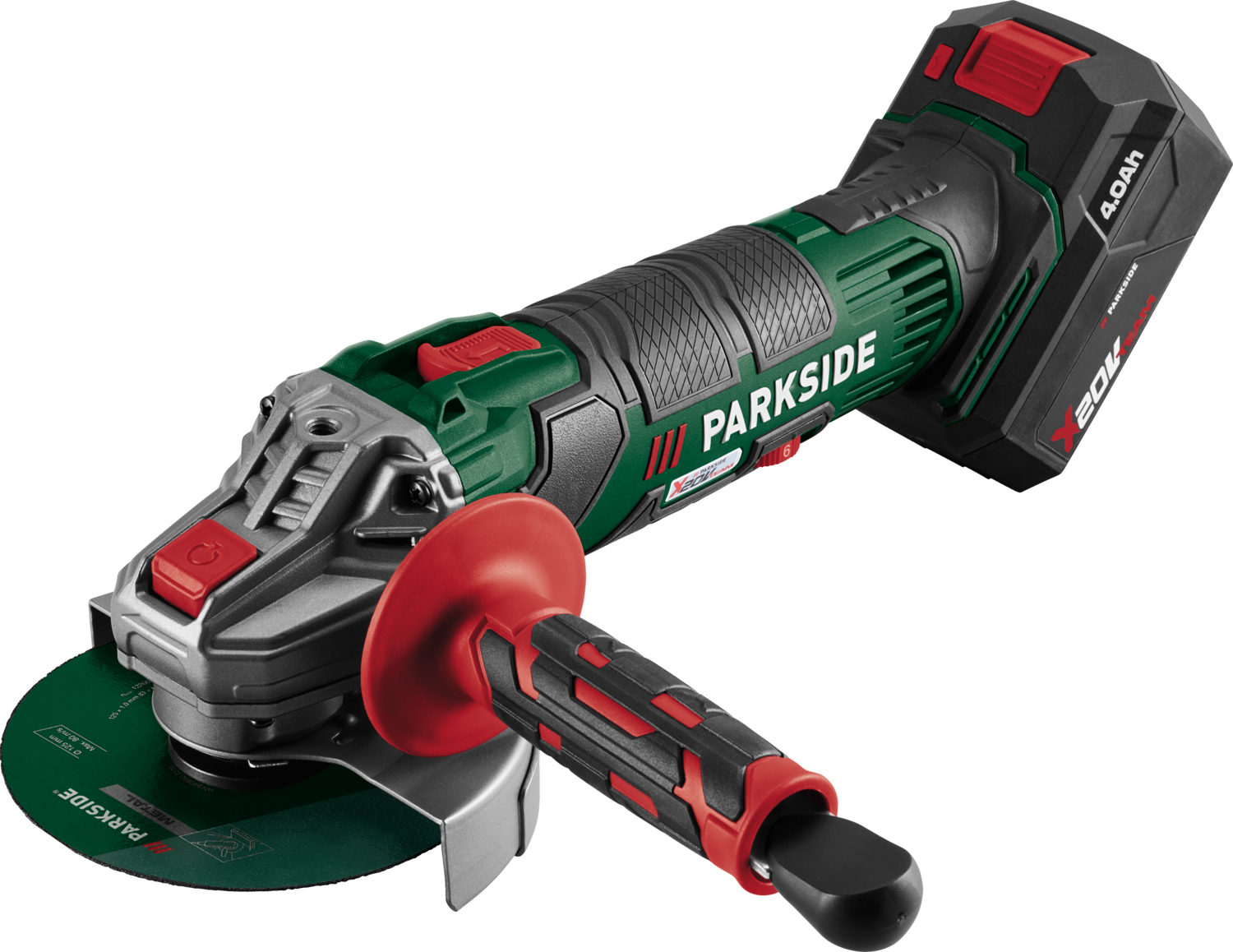 PARKSIDE® 20 V Akku-Winkelschleifer »PWSA 20-Li D4« mit Akku – mit Ladegerät