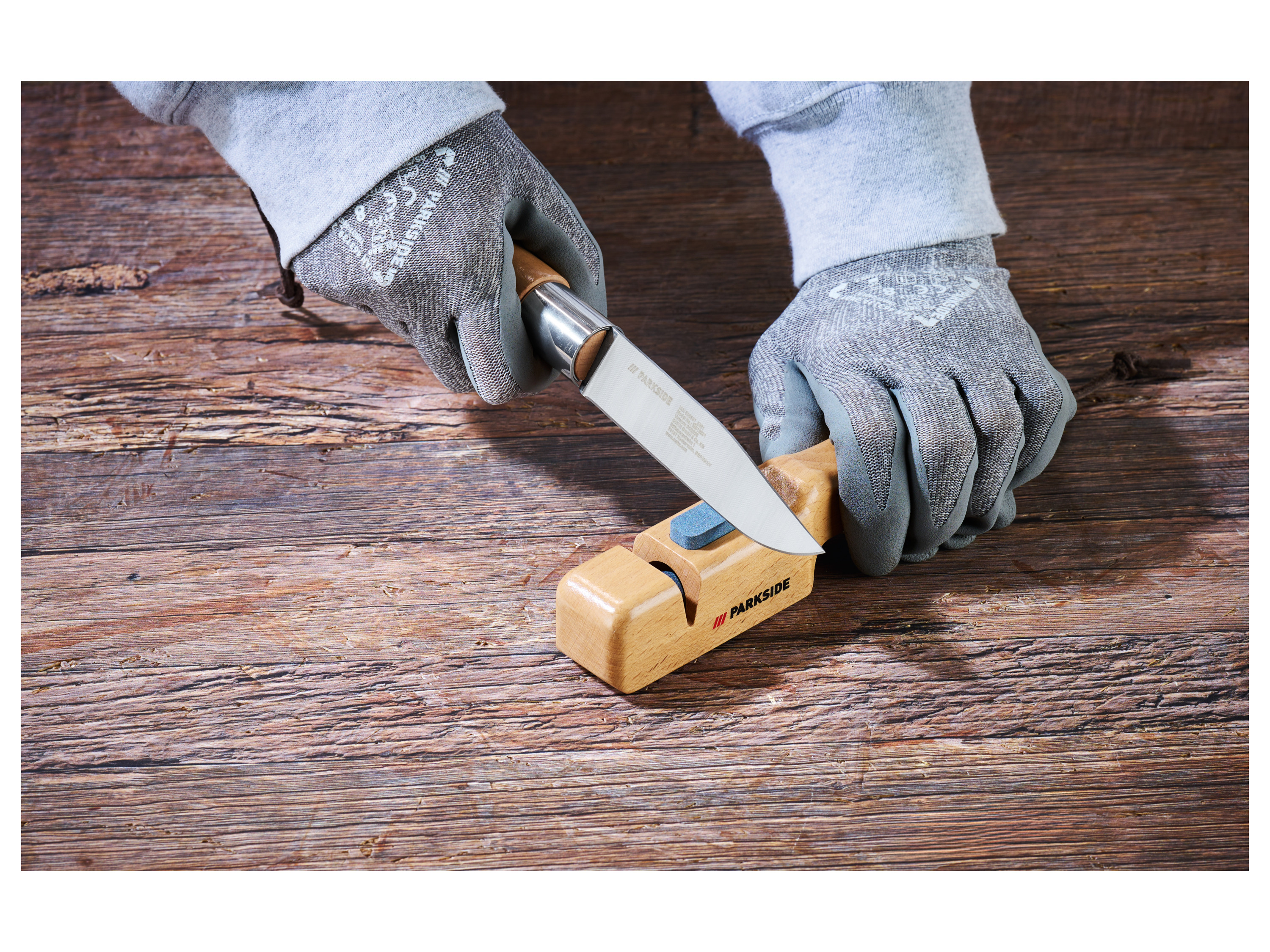 PARKSIDE® Axt- und Messerschärfer / Klappbare Astsäge / Klappbares Gartenmesser (Axt und Messerschärfer)