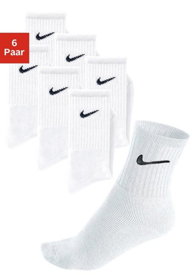 NIKE Sportsocken, 6 Stück (weiß, 42-46)