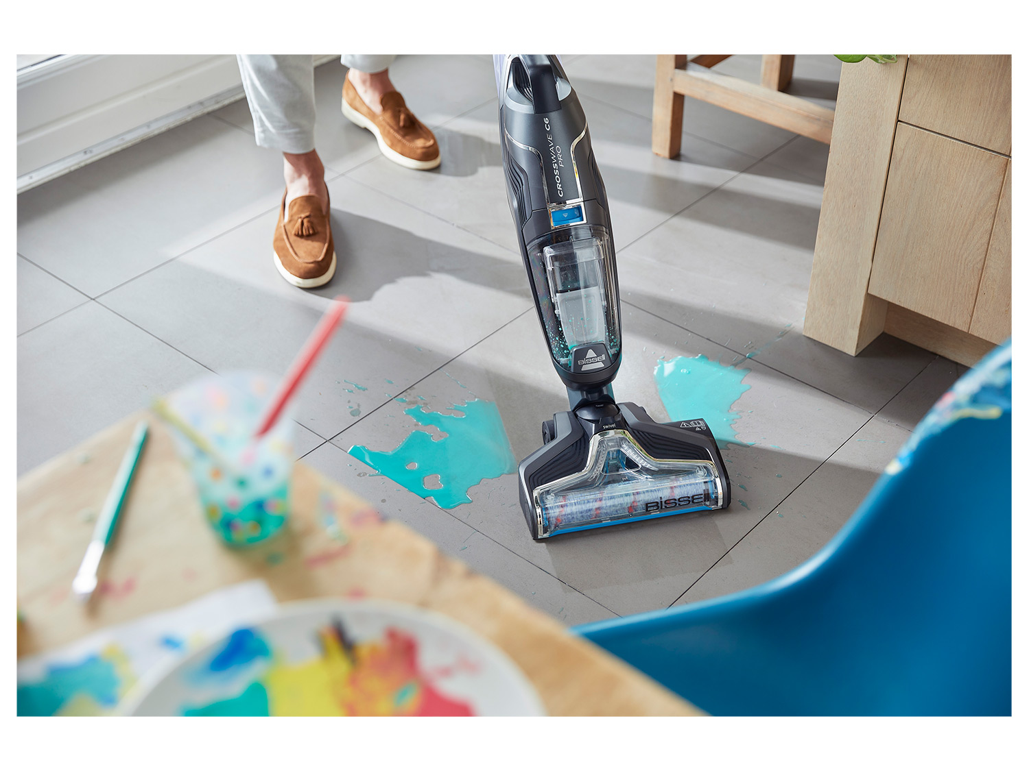 BISSELL Crosswave C6 Cordless Pro Titanium Blue Bild 4