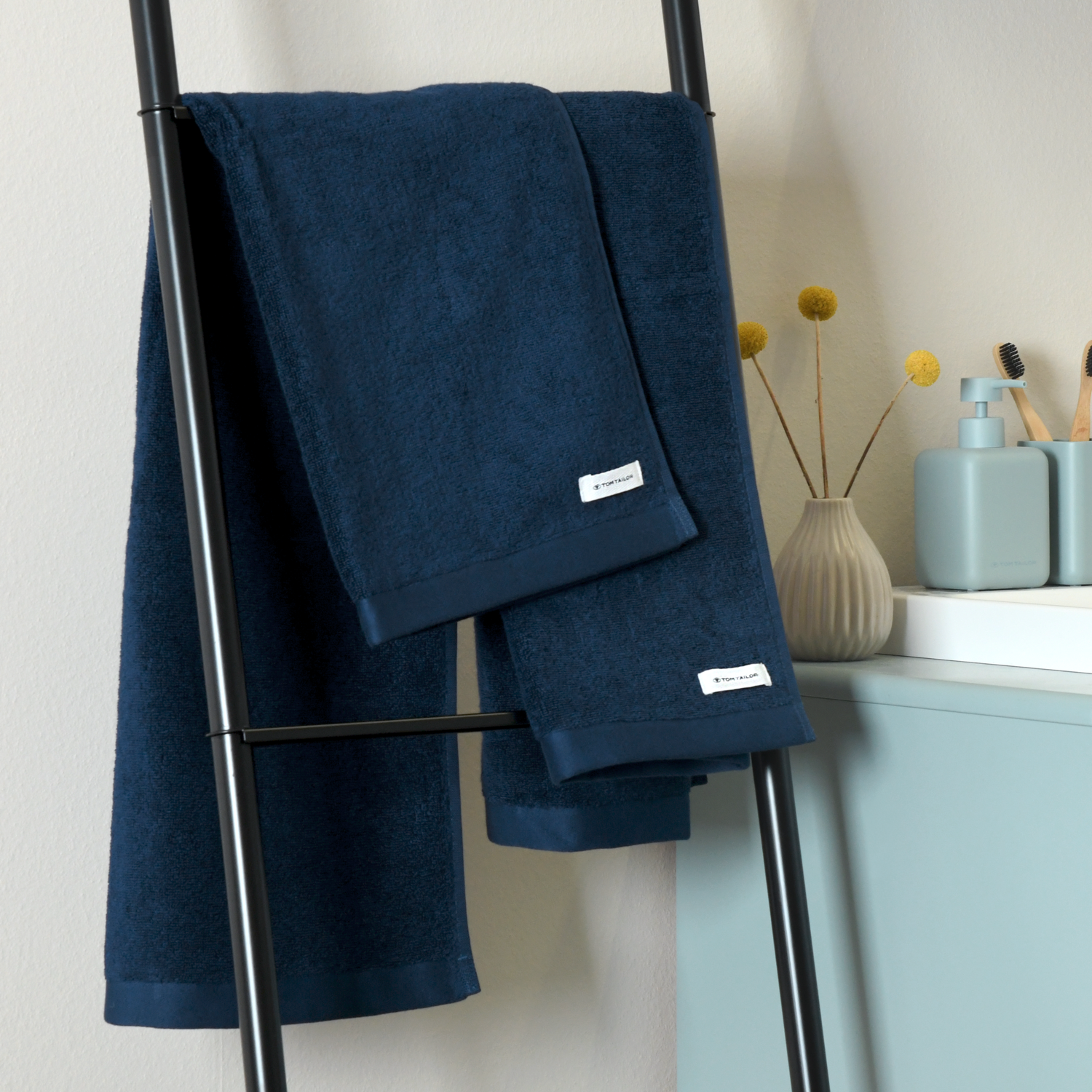 TOM TAILOR 2er Handtuch Set, 50 x 100 cm (Blau)