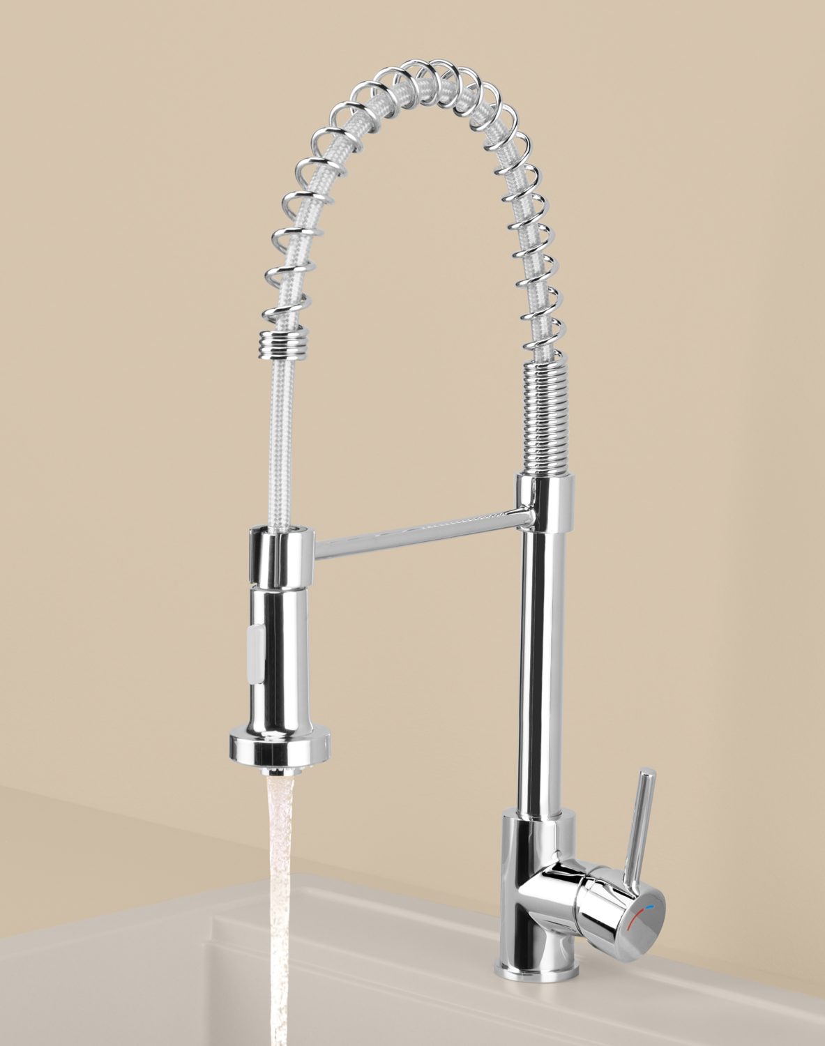 LIVARNO® Küchenarmatur mit herausziehbarer Brause (Spiralfeder)