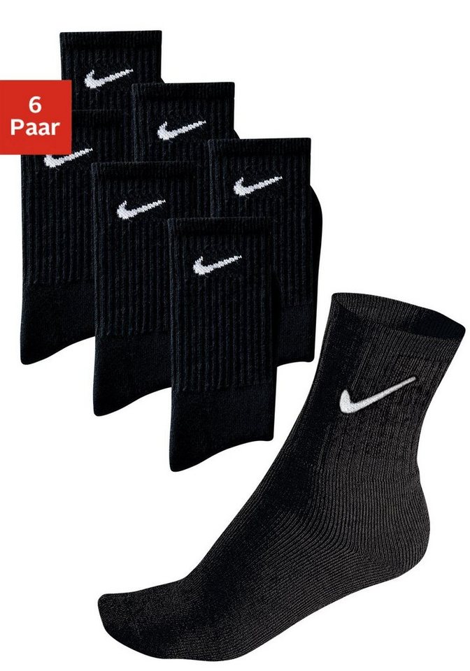 NIKE Sportsocken, 6 Stück (Schwarz, 42-46)