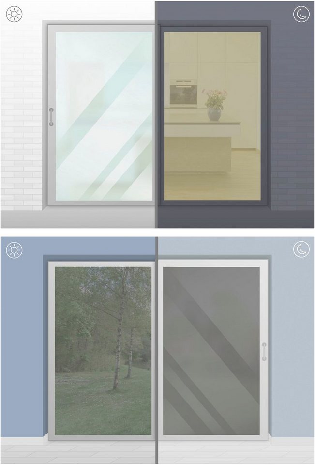 GARDINIA Fensterfolie Statische UV-Folie, halbtransparent, glatt, 77% UV-Schutz Bild 4