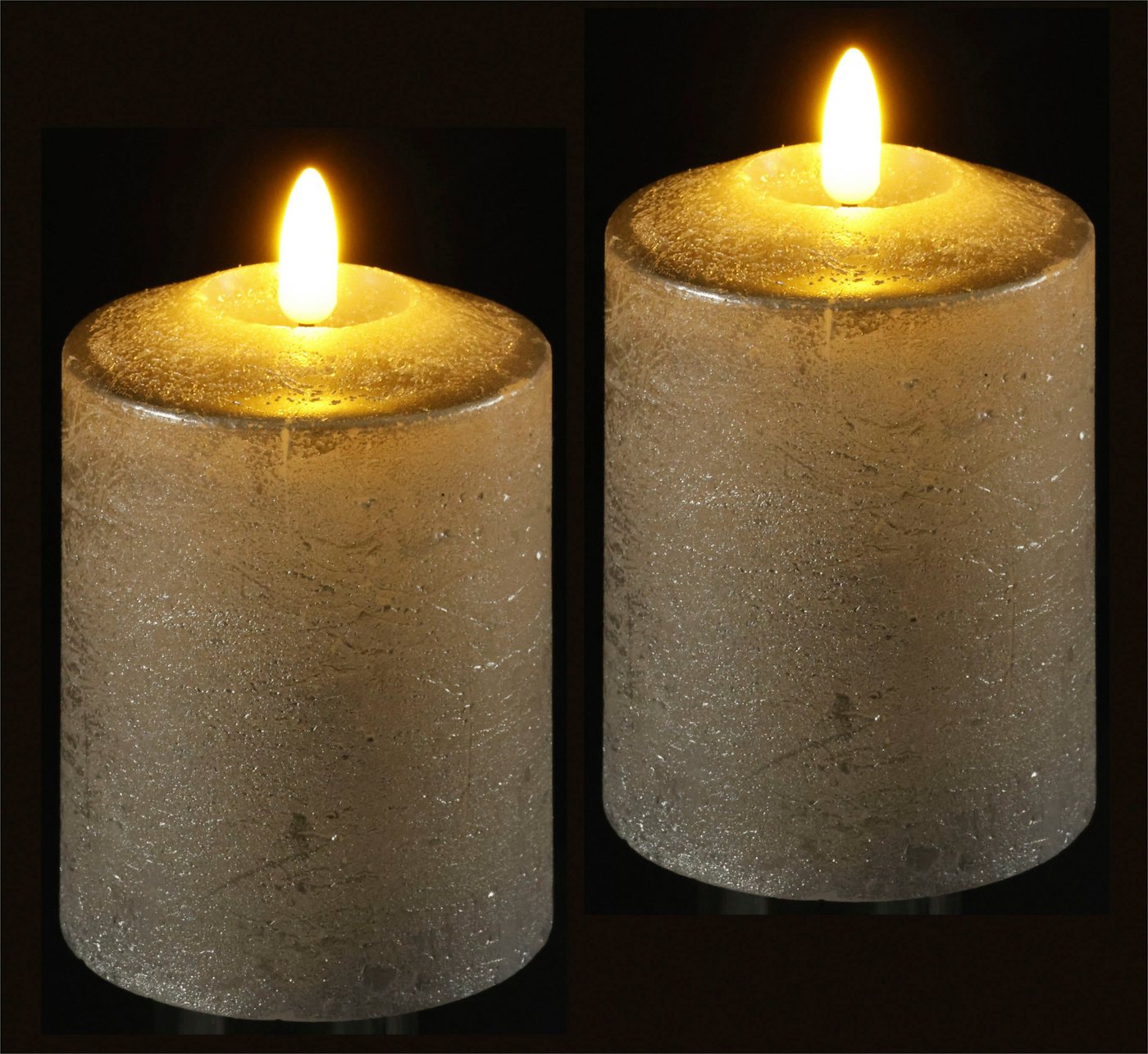 I.GE.A. LED-Kerze Batteriebetriebene LED-Kerzen aus Echtwachs, Höhe ca. 10 cm, warmweißes Stimmungslicht, Stumpenkerze für den Adventskranz