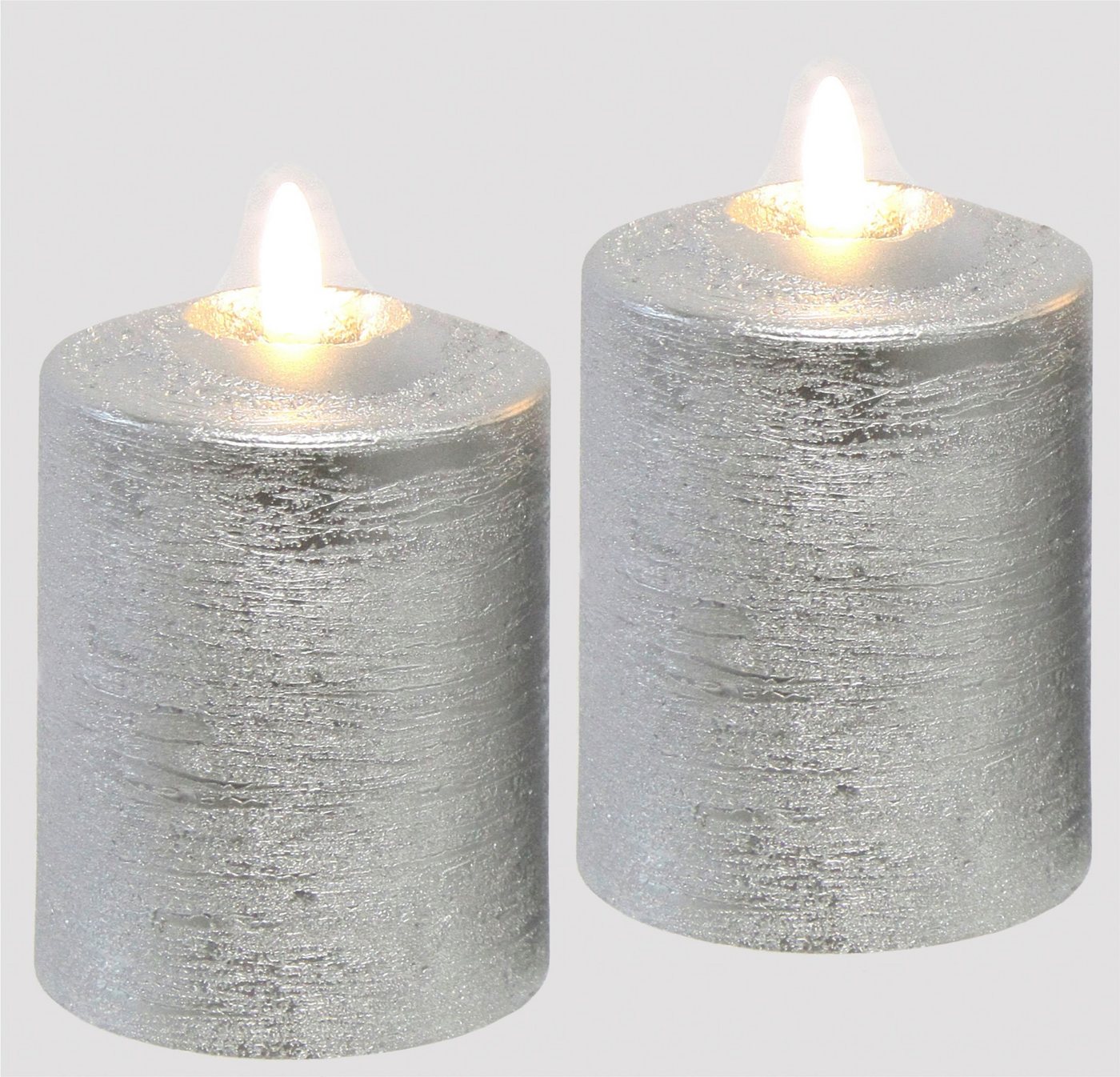 I.GE.A. LED-Kerze Batteriebetriebene LED-Kerzen aus Echtwachs, Höhe ca. 10 cm, warmweißes Stimmungslicht, Stumpenkerze für den Adventskranz Bild 3
